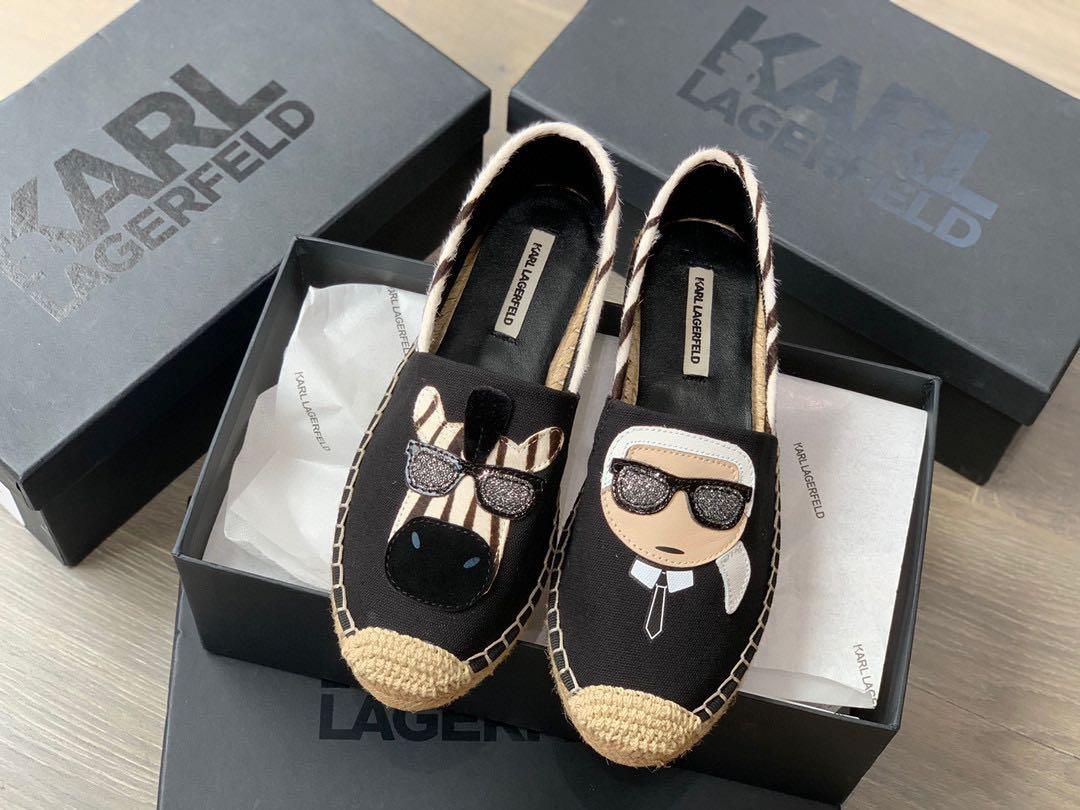 Original shoes women Karl Lagerfeld appliqué Karl shoes, Women's Fashion,  Footwear on Carousell